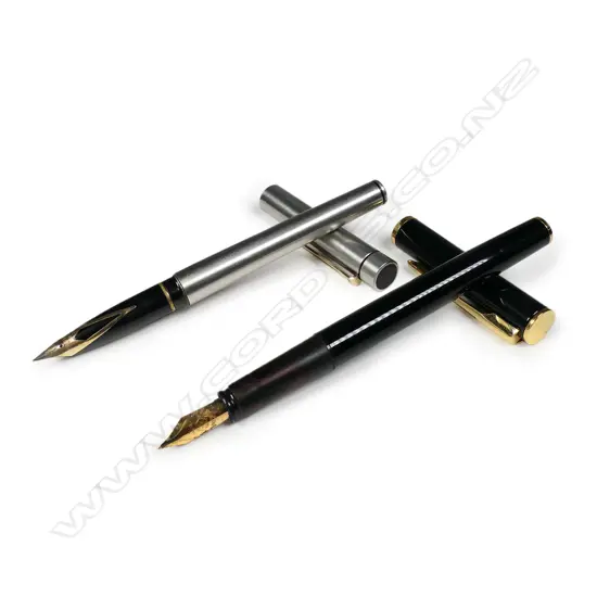 Two fountain pens: Scheaffer and Waterman,